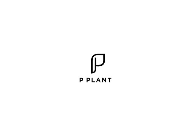 Ilustración de vector de diseño de logotipo de planta lp