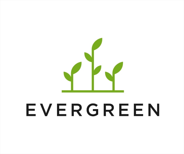 Ilustración de vector de diseño de logotipo de planta verde