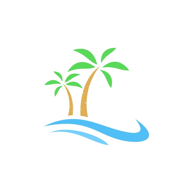 Ilustración de vector de diseño de logotipo de playa