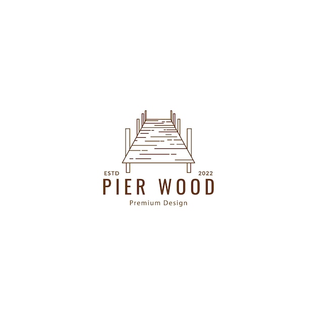 Ilustración de vector de diseño de logotipo de puerto de muelle de madera