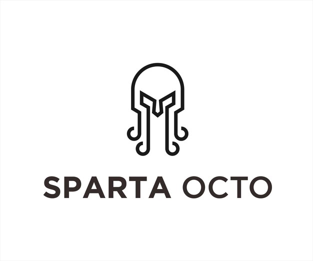 Ilustración de vector de diseño de logotipo de pulpo espartano