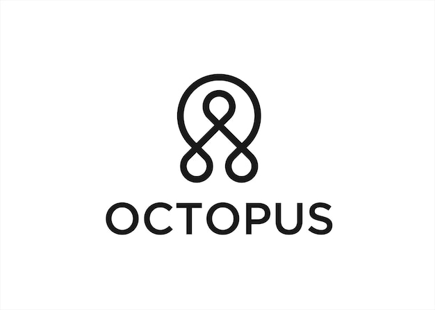 Ilustración de vector de diseño de logotipo de pulpo