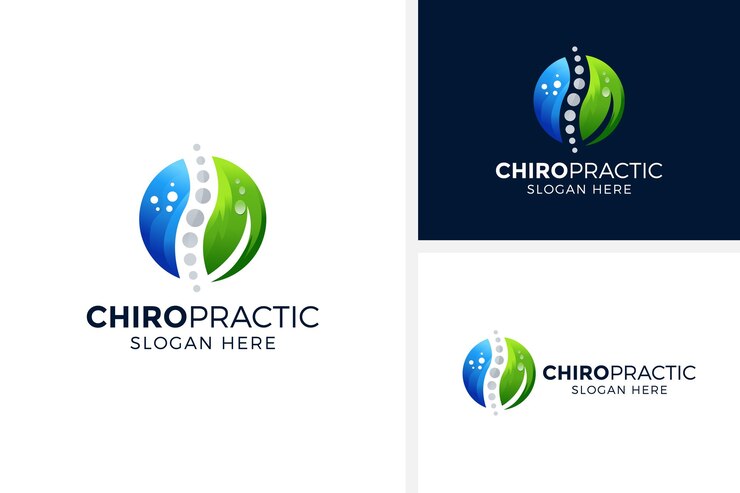 Ilustración de vector de diseño de logotipo de quiropráctica