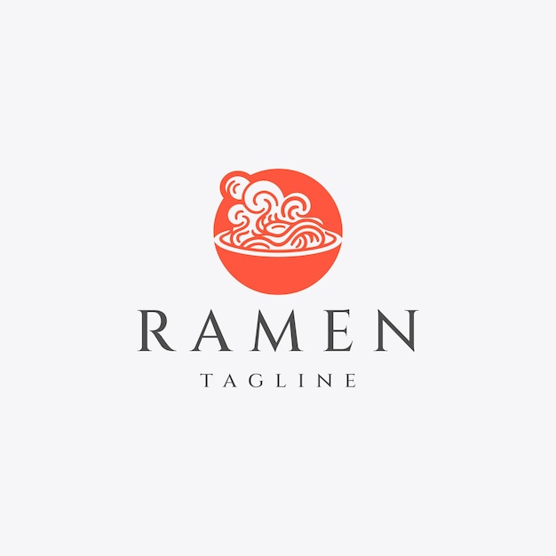 Ilustración de vector de diseño de logotipo de ramen