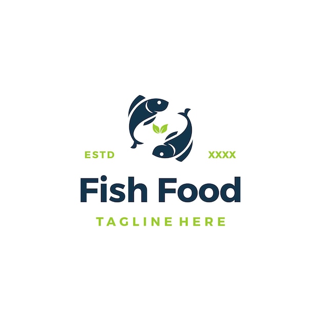 Ilustración de vector de diseño de logotipo de restaurante de comida de pescado