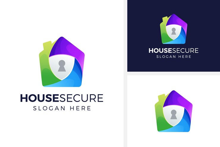 Ilustración de vector de diseño de logotipo de seguridad en el hogar