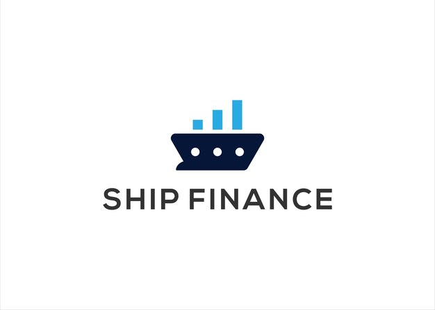 Ilustración de vector de diseño de logotipo de Ship Chat Finance
