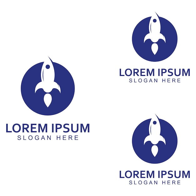 Ilustración de vector de diseño de logotipo y símbolo de cohete