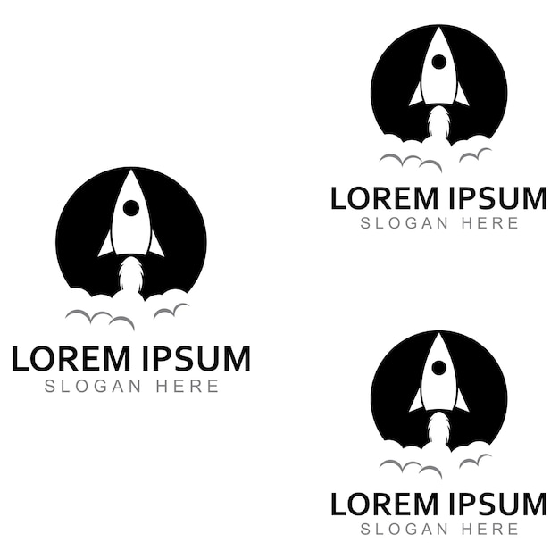 Ilustración de vector de diseño de logotipo y símbolo de cohete