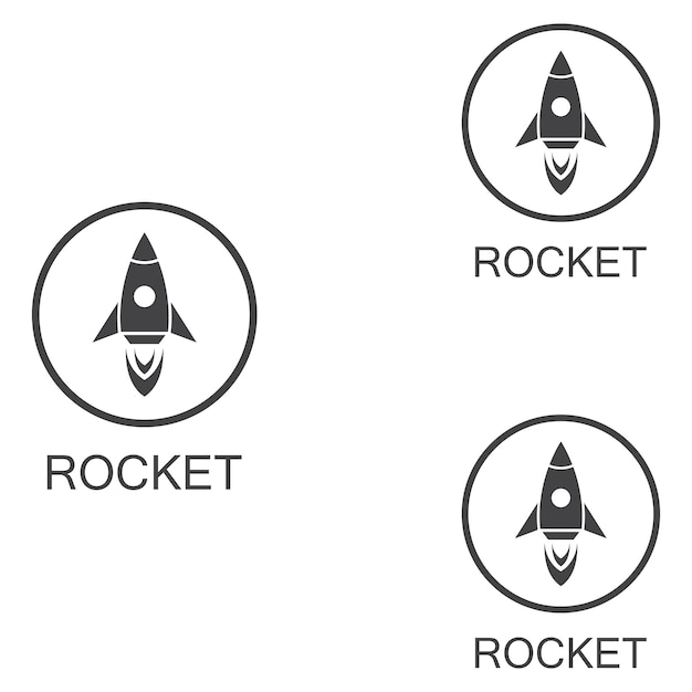 Ilustración de vector de diseño de logotipo y símbolo de cohete