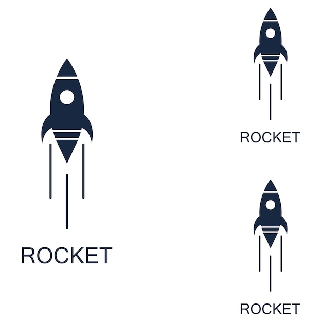 Ilustración de vector de diseño de logotipo y símbolo de cohete
