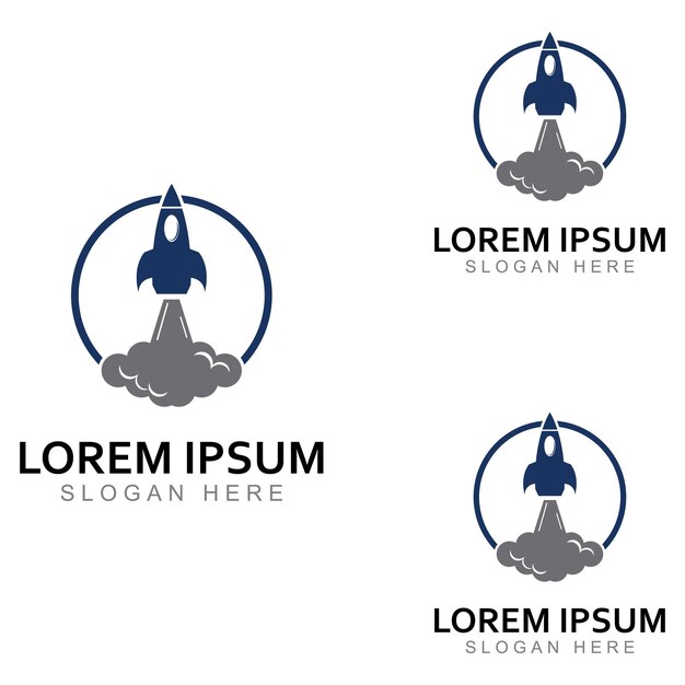 Ilustración de vector de diseño de logotipo y símbolo de cohete