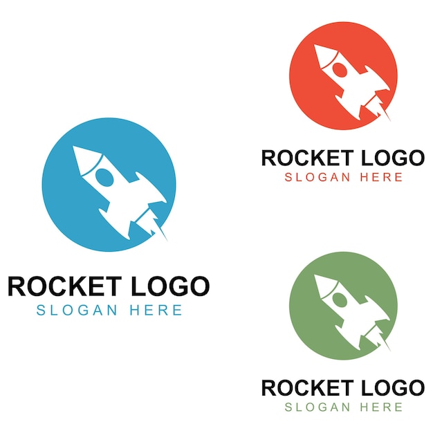 Ilustración de vector de diseño de logotipo y símbolo de cohete