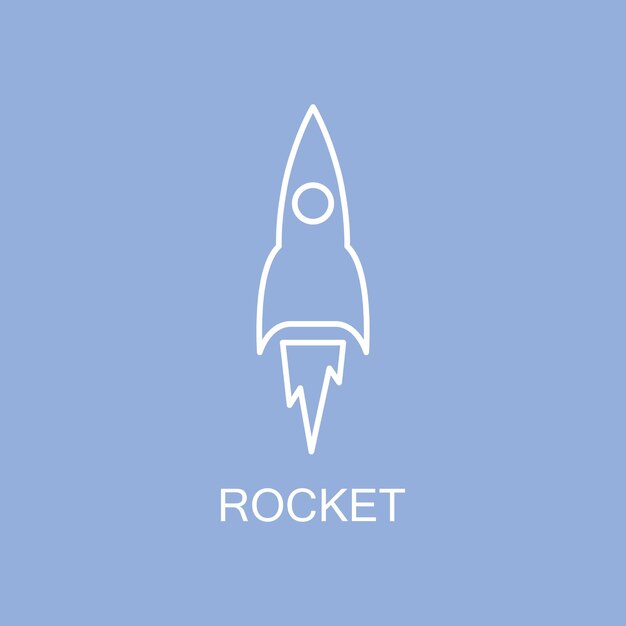 Ilustración de vector de diseño de logotipo y símbolo de cohete