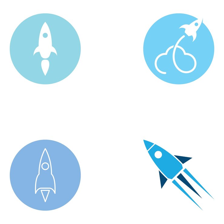 Vector ilustración de vector de diseño de logotipo y símbolo de cohete