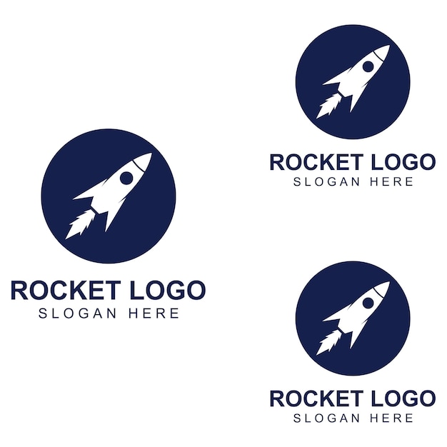 Ilustración de vector de diseño de logotipo y símbolo de cohete
