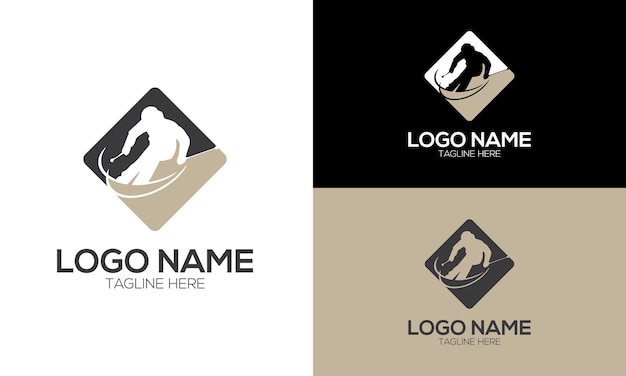 Ilustración de vector de diseño de logotipo de snowboard