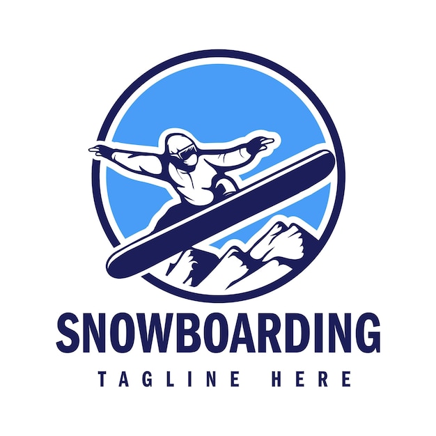 Ilustración de vector de diseño de logotipo de snowboard