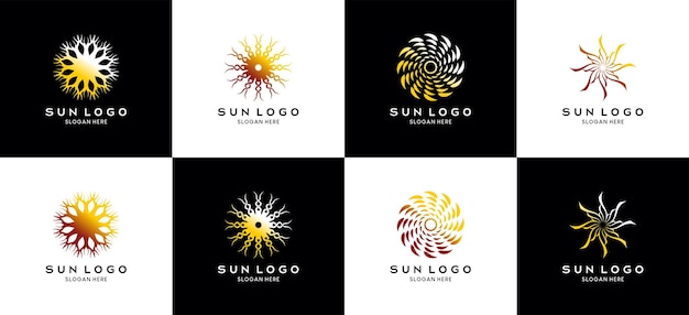 Ilustración de vector de diseño de logotipo de sol