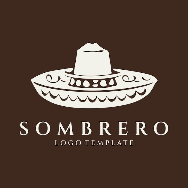 Ilustración de vector de diseño de logotipo de sombrero mexicano sombrero