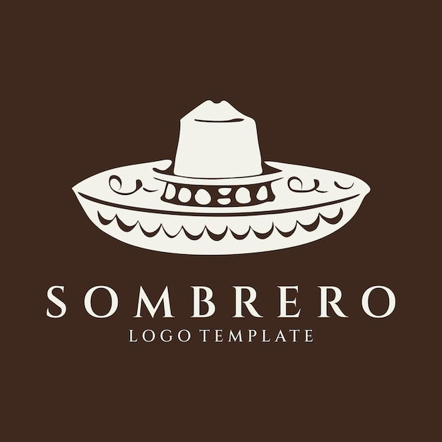 Vector ilustración de vector de diseño de logotipo de sombrero mexicano sombrero