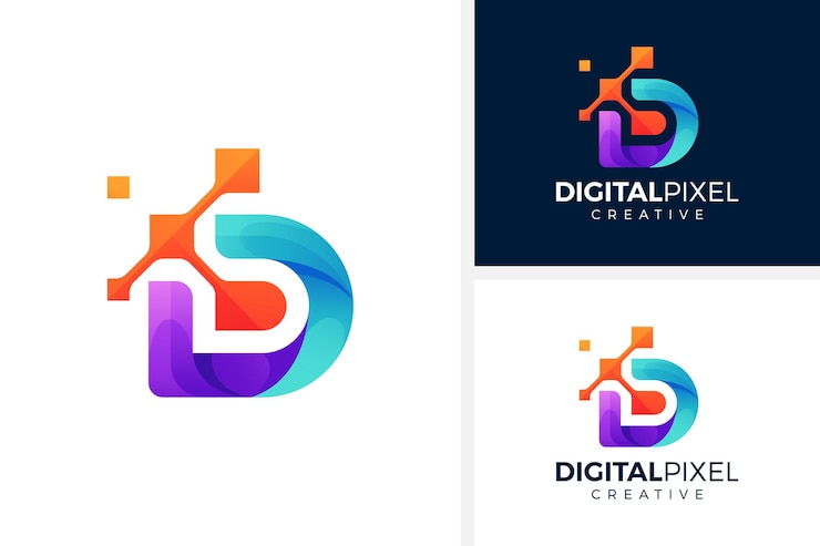 Vector ilustración de vector de diseño de logotipo de tecnología de concepto de letra d