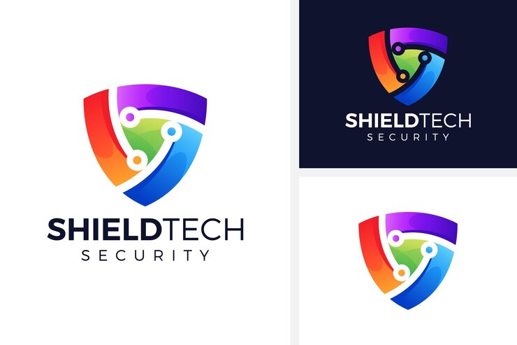 Ilustración de vector de diseño de logotipo de tecnología de seguridad