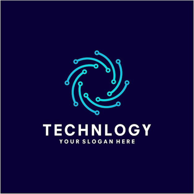 Ilustración de vector de diseño de logotipo de tecnología