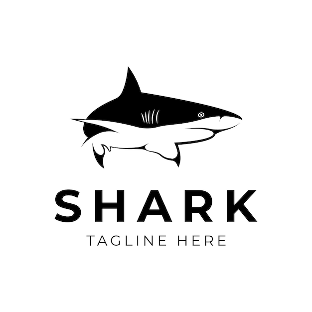 Ilustración de vector de diseño de logotipo de tiburón