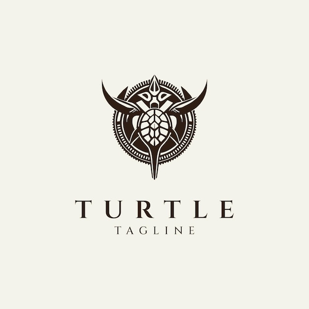 Ilustración de vector de diseño de logotipo de tortuga