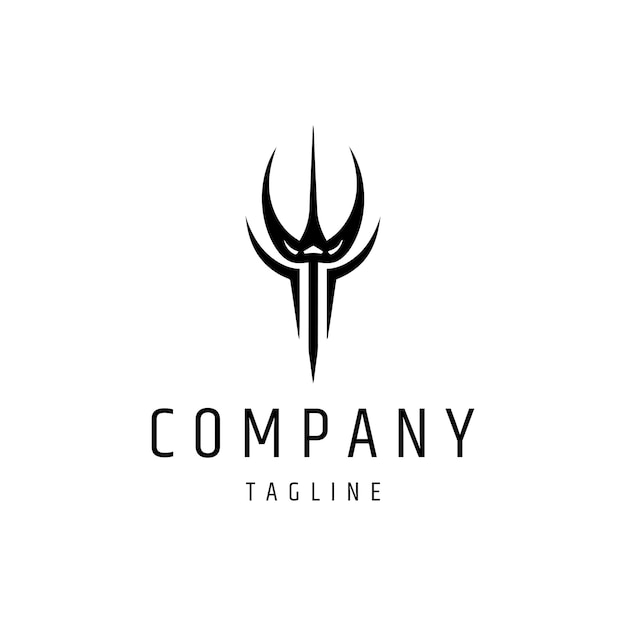 Ilustración de vector de diseño de logotipo tridente