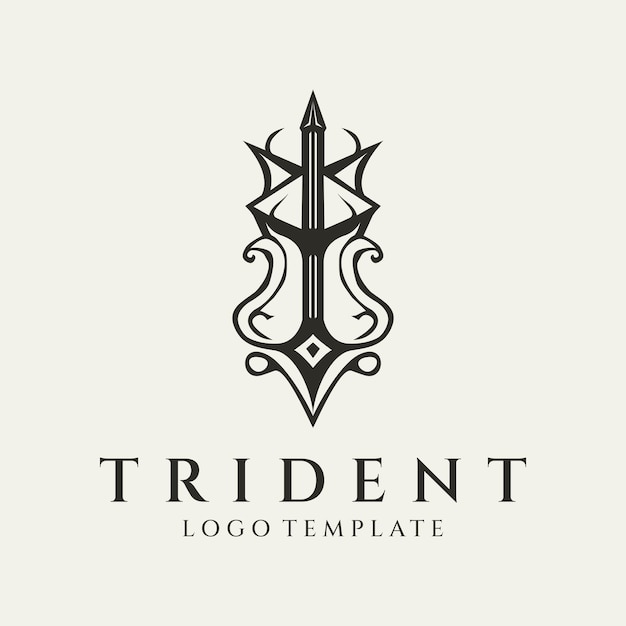 Ilustración de vector de diseño de logotipo tridente