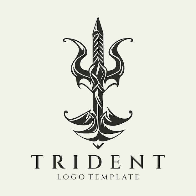 Ilustración de vector de diseño de logotipo tridente