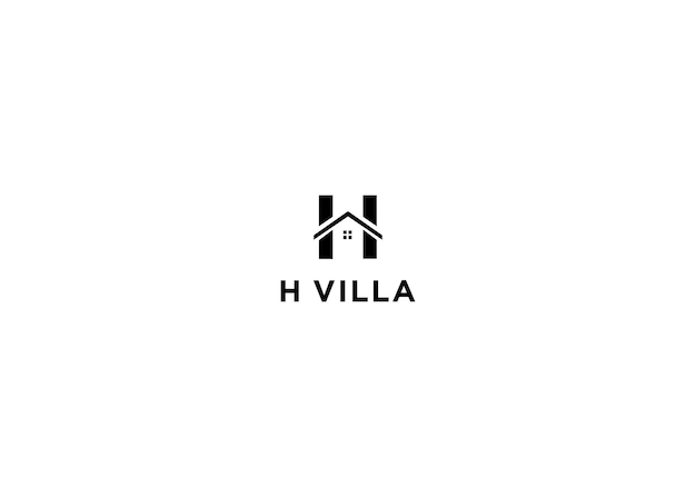 Ilustración de vector de diseño de logotipo de villa h