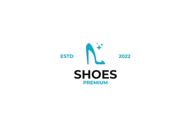 Ilustración de vector de diseño de logotipo de zapatos de tacones altos creativos