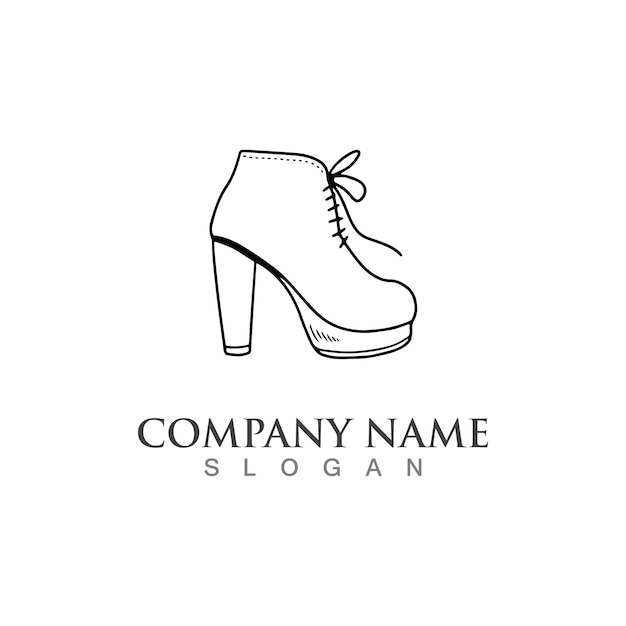 Ilustración de vector de diseño de logotipo de zapatos