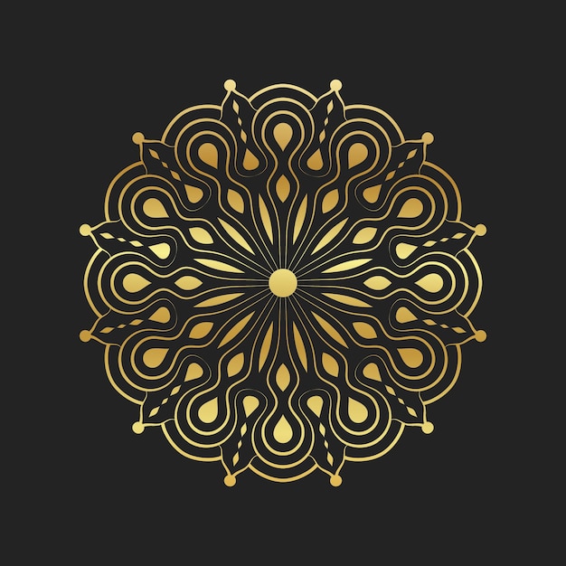 Ilustración De Vector De Diseño De Mandala De Oro.