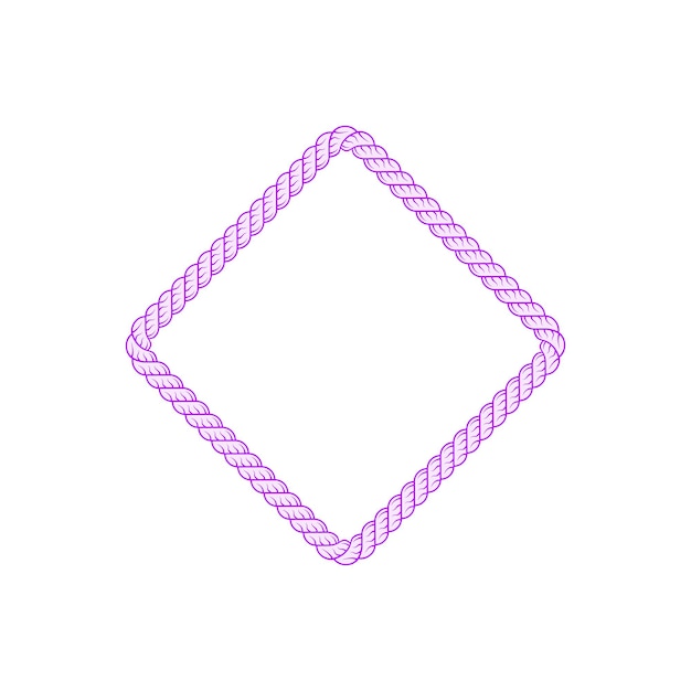 Ilustración de vector de diseño de marco de cuerda de edredón. Lazo rosa con cerdas borde cuadrado art.