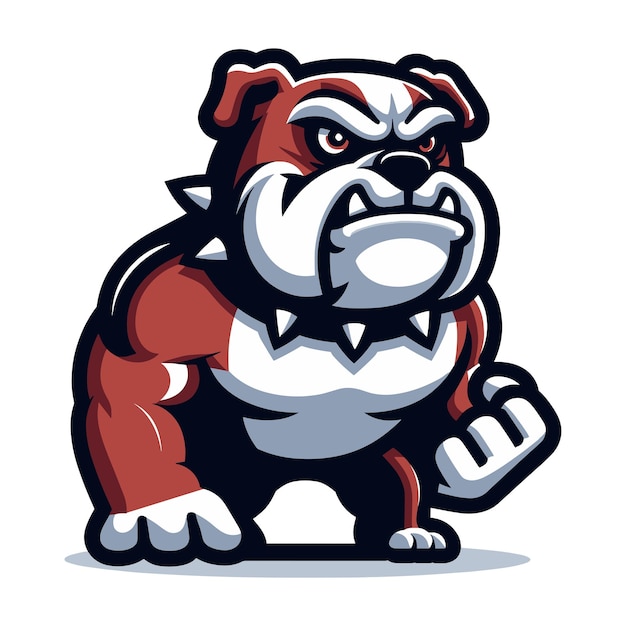 Ilustración de vector de diseño de mascota de bulldog de músculo de cuerpo atlético fuerte