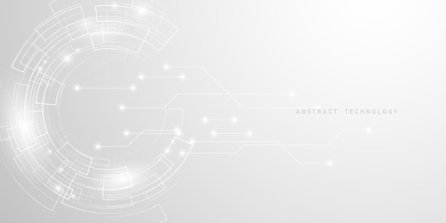Ilustración de vector de diseño moderno de fondo de tecnología abstracta blanca
