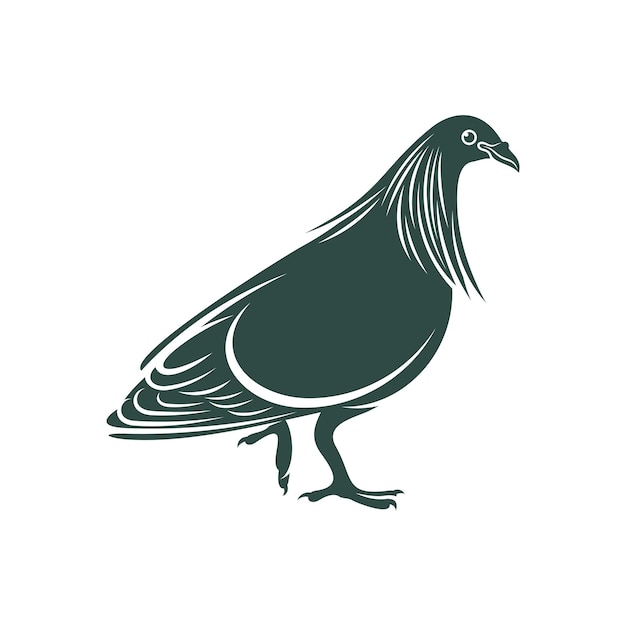 Ilustración de vector de diseño de paloma de Nicobar Plantilla de diseño de silueta de pájaro de paloma de Nicobar