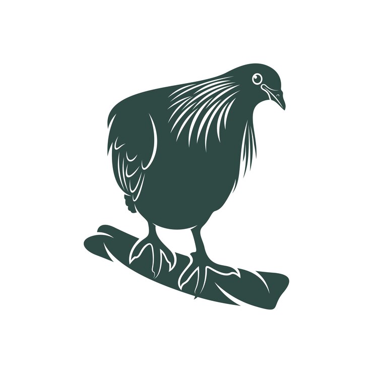 Vector ilustración de vector de diseño de paloma de nicobar plantilla de diseño de silueta de pájaro de paloma de nicobar