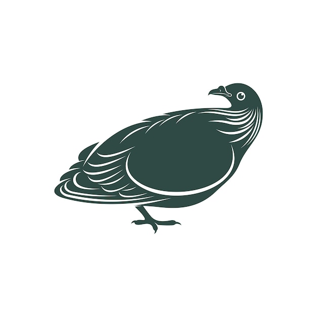 Ilustración de vector de diseño de paloma de Nicobar Plantilla de diseño de silueta de pájaro de paloma de Nicobar