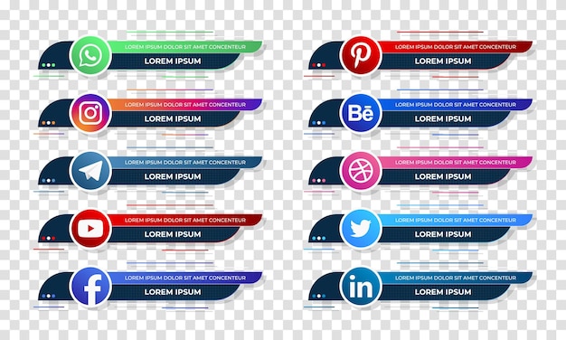 Ilustración de vector de diseño de plantilla de banners de tercio inferior web de redes sociales