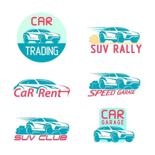 Ilustración de Vector de diseño de plantilla de emblema de logotipo de coche