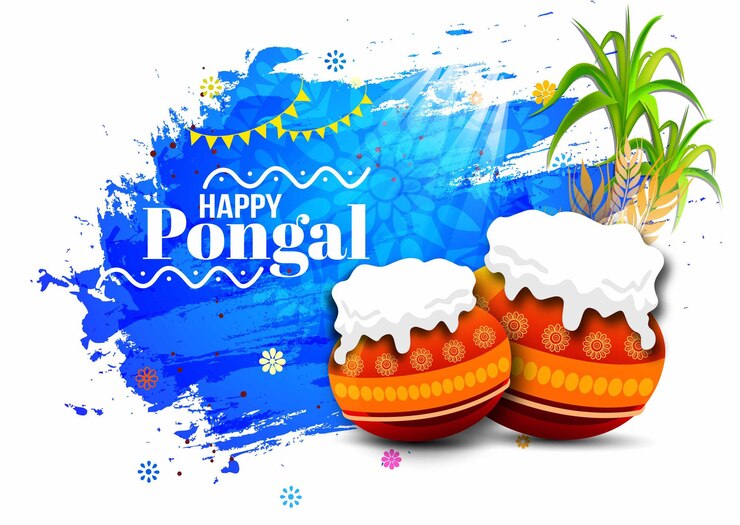 Vector ilustración de vector de diseño de plantilla de fondo de pongal festival del sur de la india