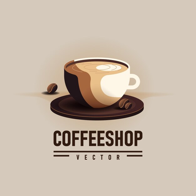 Ilustración de Vector de diseño de plantilla de icono de logotipo de color degradado de cafetería