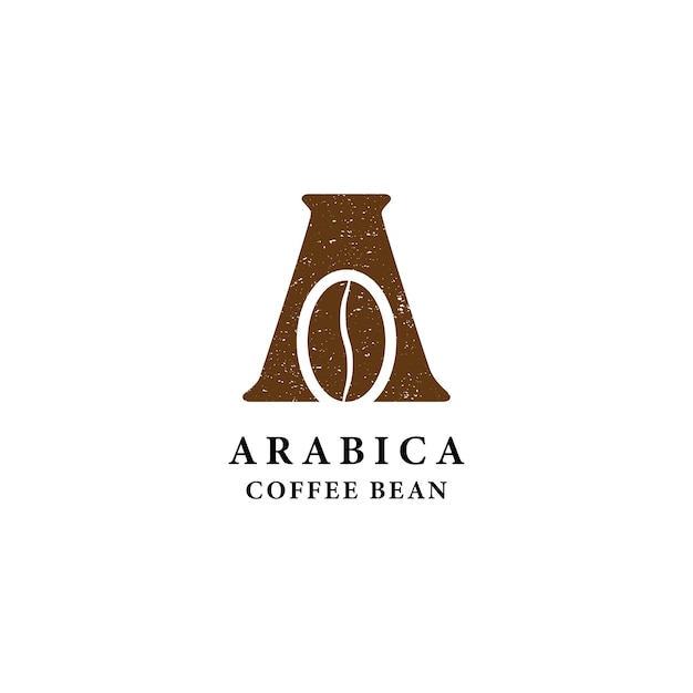 Ilustración de vector de diseño de plantilla de logotipo de granos de café arábica