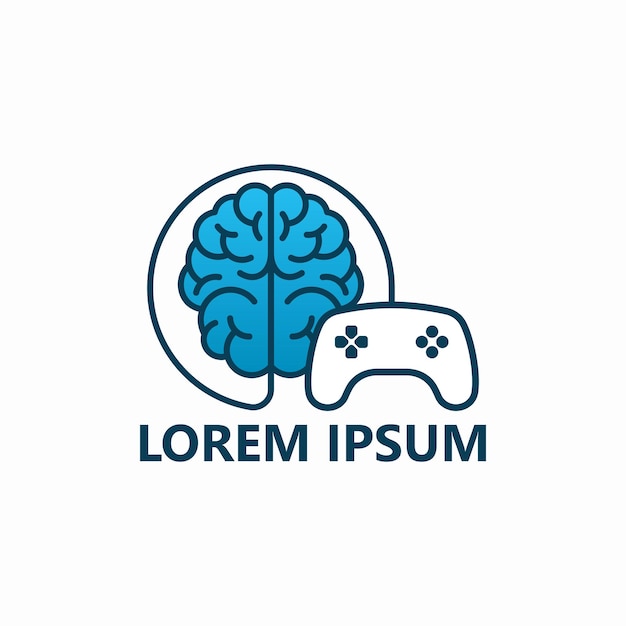 Ilustración de vector de diseño de plantilla de logotipo de juegos de cerebro