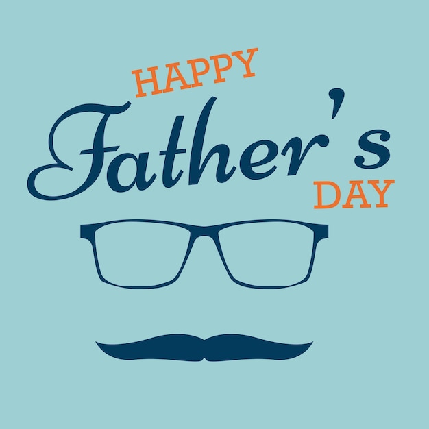Ilustración de vector de diseño superior de fondo azul del día del padre
